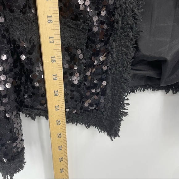 Sans Souci Sequin Lightweight Jacket Black Sz M - Picture 5 of 6